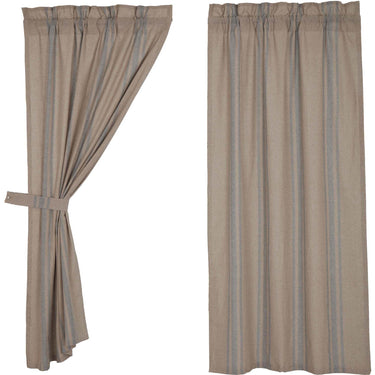 Grain Sack Blue Short Panel Set of 2 63x36 VHC Brands - The Fox Decor